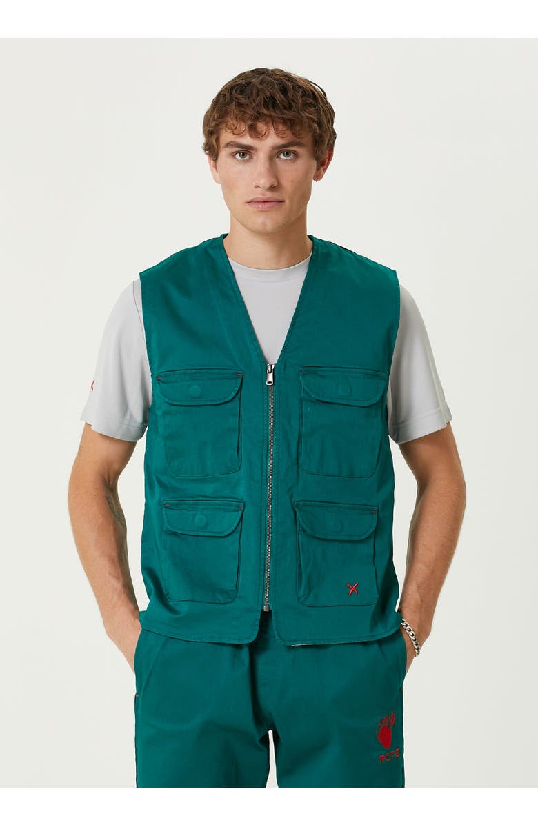 PCFG Cotton Woven Track Vest Men, Main, color, Green