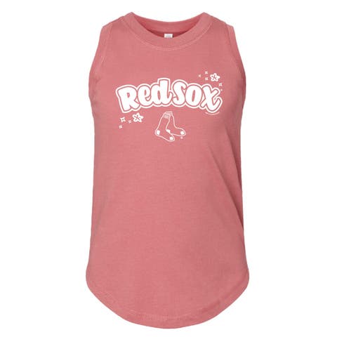 Girls Youth Soft as a Grape Pink Boston Red Sox Tank Top