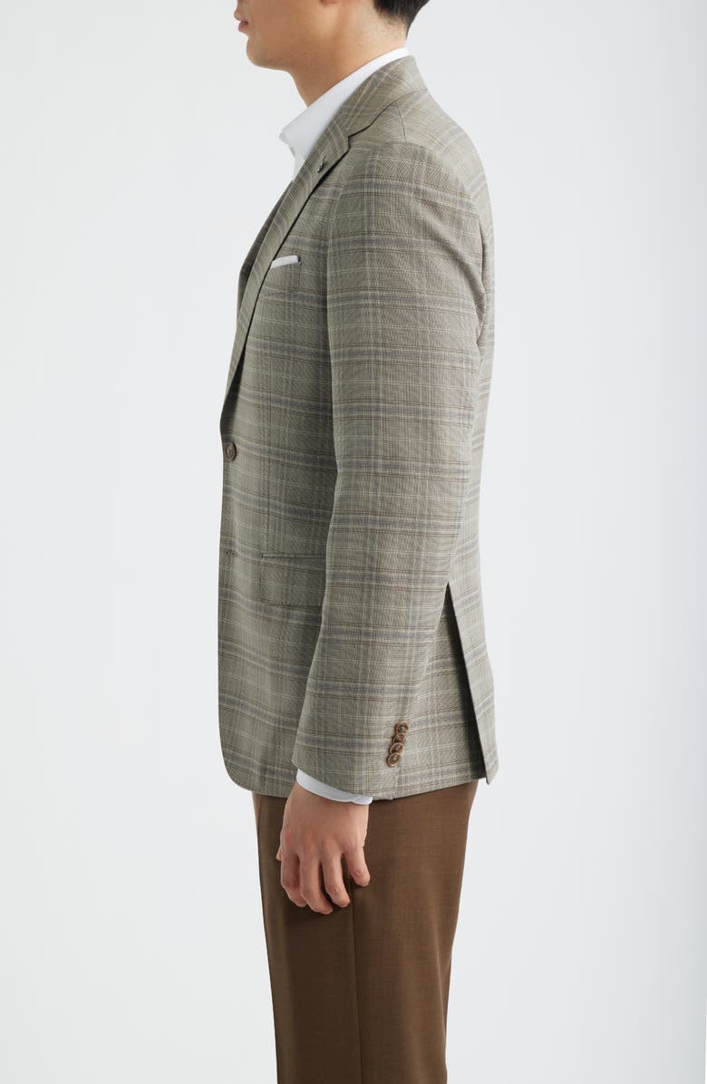 BOSS Hutson Slim Fit Plaid Stretch Sport Coat, Alternate, color, Open Bge