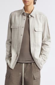 Rick Owens Plaid Cotton & Wool Overshirt