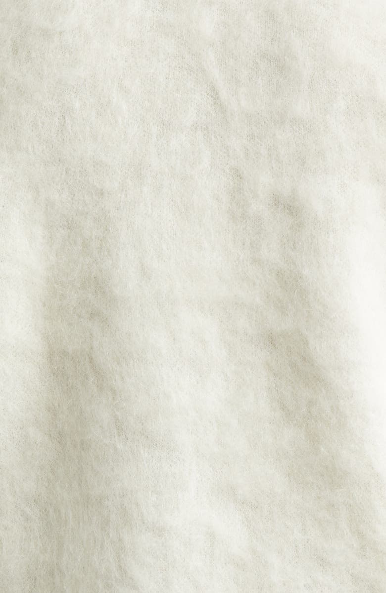 BEAMS Shaggy Wool & Mohair Blend Polo Sweater, Alternate, color, White