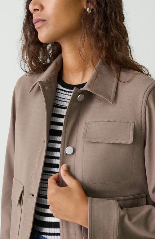 Theory Casual Button Front Jacket In Walnut