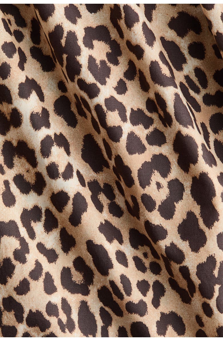 H&M Mama balloon-sleeved midi dress, Alternate, color, Light Beige/Leopard Print