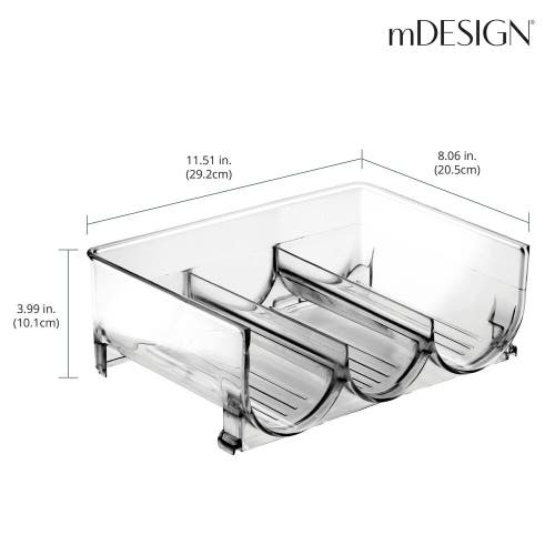 Mdesign Plastic Free-standing Stacking 3 Bottle Storage Rack, 2 Pack, Usa Made