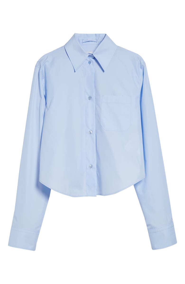 SPORTMAX Ceppo Pleated Poplin Button-Up Shirt, Alternate, color, Light Blue