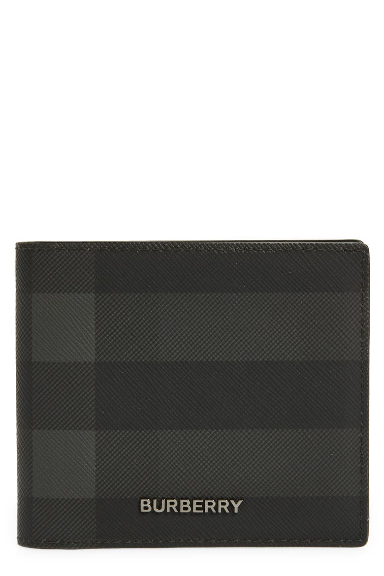 Check Canvas Bifold Wallet, Main, color, CHARCOAL