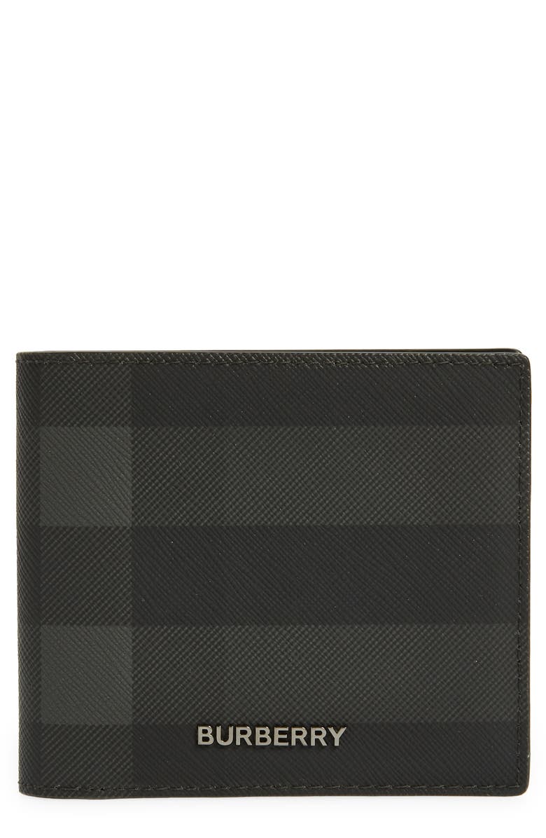 Burberry Check Canvas Bifold Wallet, Main, color,