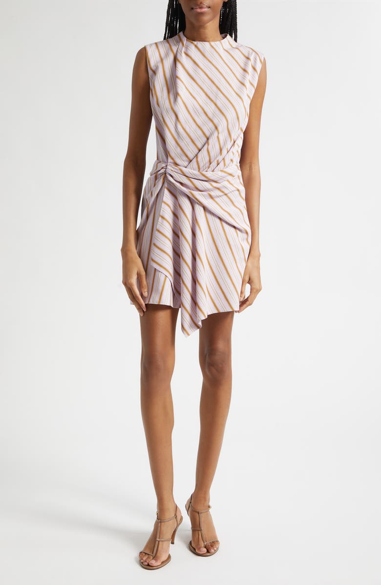 A.L.C. Dion Stripe Sleeveless Minidress, Main, color, Lilac/ Curry