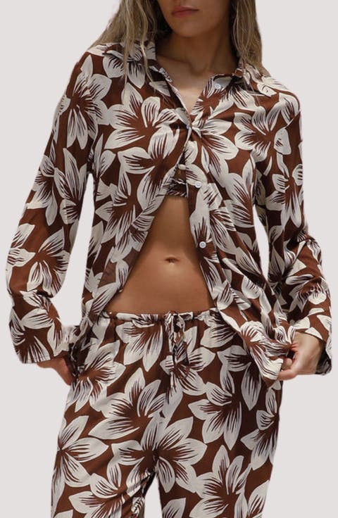 Aya Button-Up Cover-Up Shirt