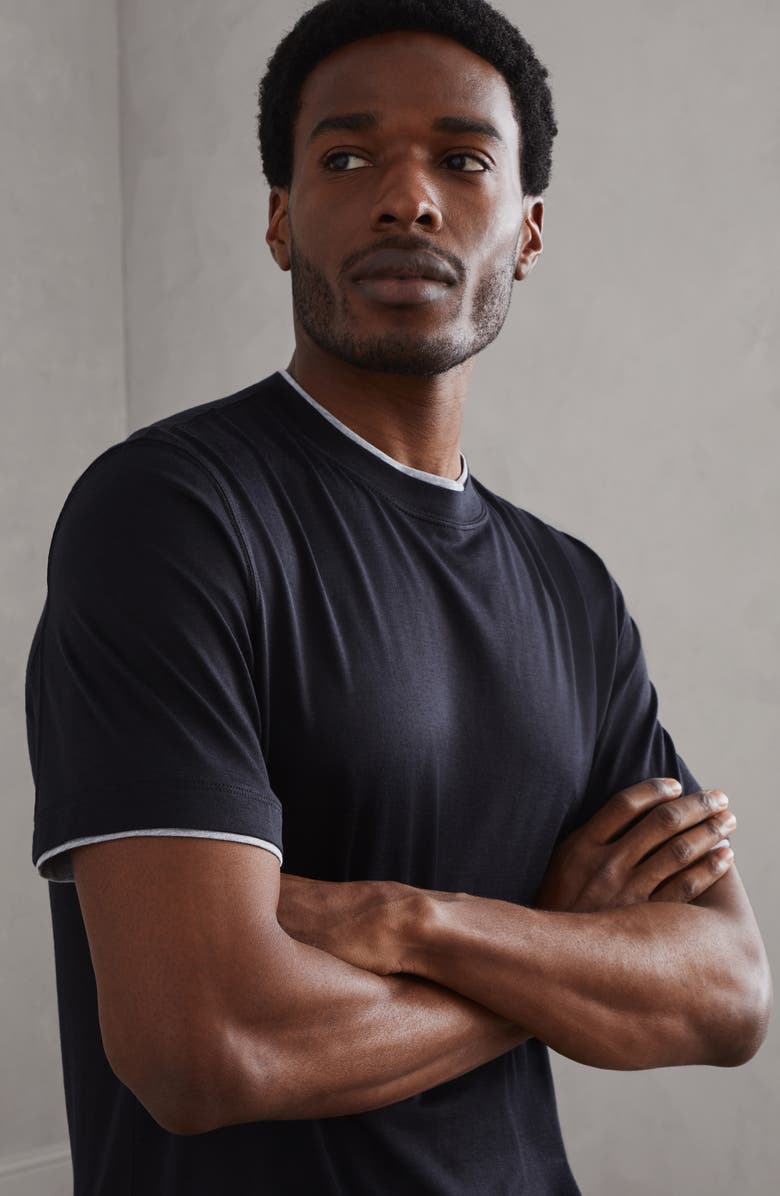Brunello Cucinelli T-shirt with faux-layering, Alternate, color, 