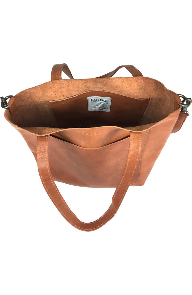 Made Free Leather Day Tote Bag, Alternate, color, Camel