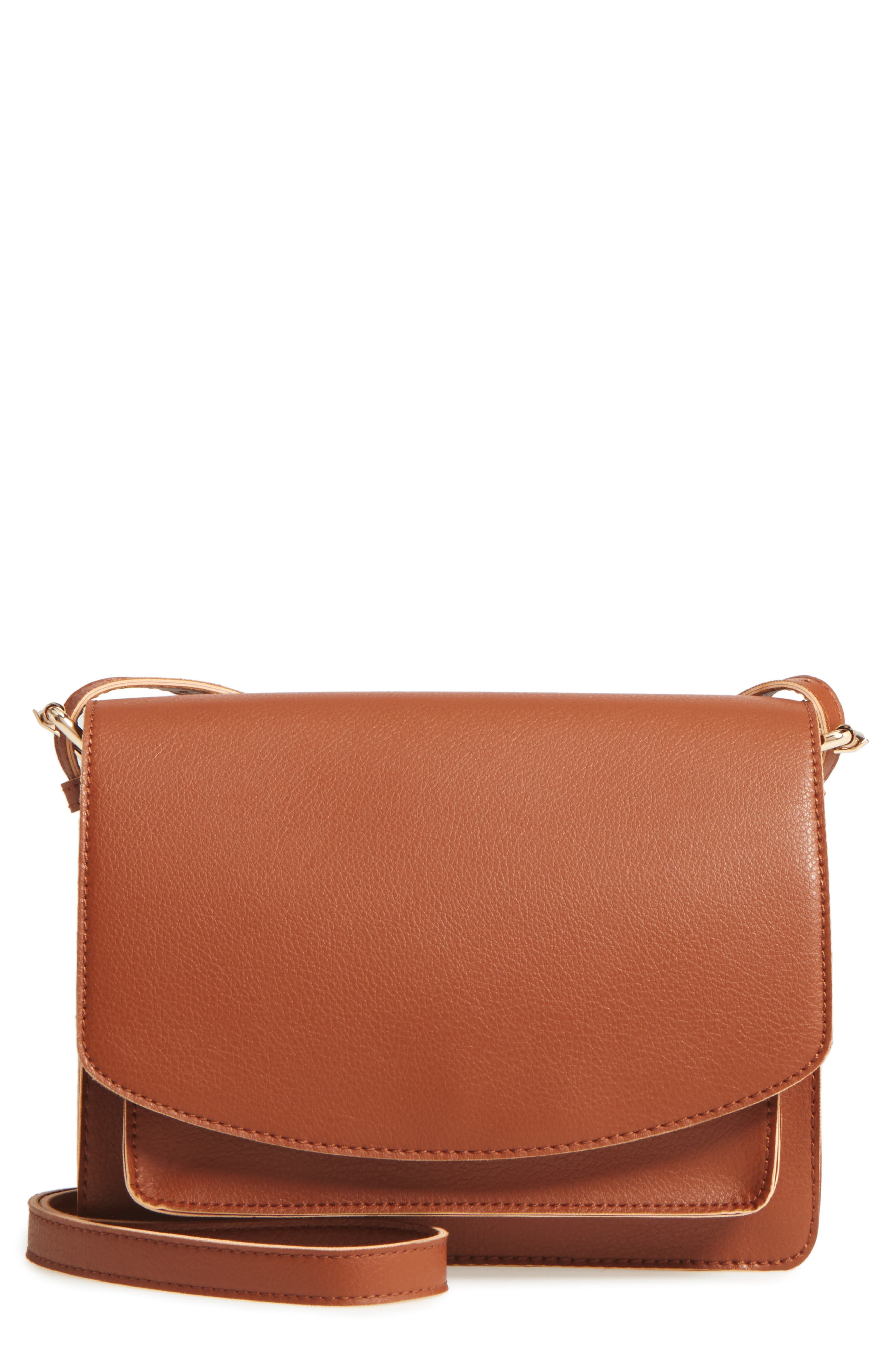 Sole Society 'Michelle' Faux Leather Crossbody Bag, Main, color, 