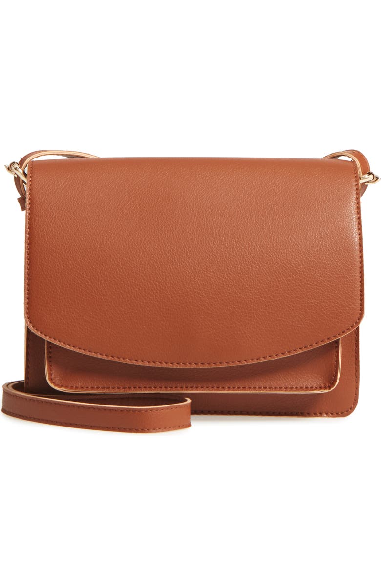 Sole Society 'Michelle' Faux Leather Crossbody Bag, Main, color,