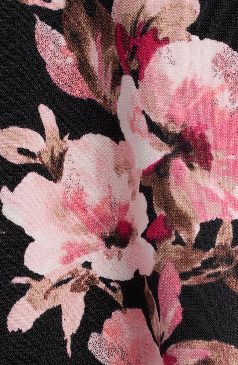 AK ANNE KLEIN Ruffle Sleeve Top, Alternate, color, Anne Black Multi