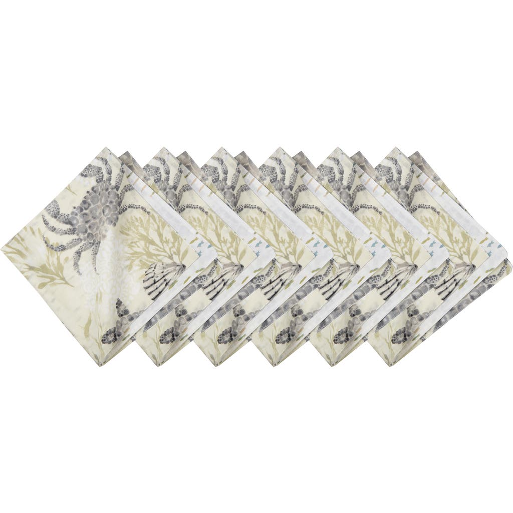 C & F Home C&f Home Cannon Beach Cotton Napkin Machine Washable Set Of 6 Decor In Green