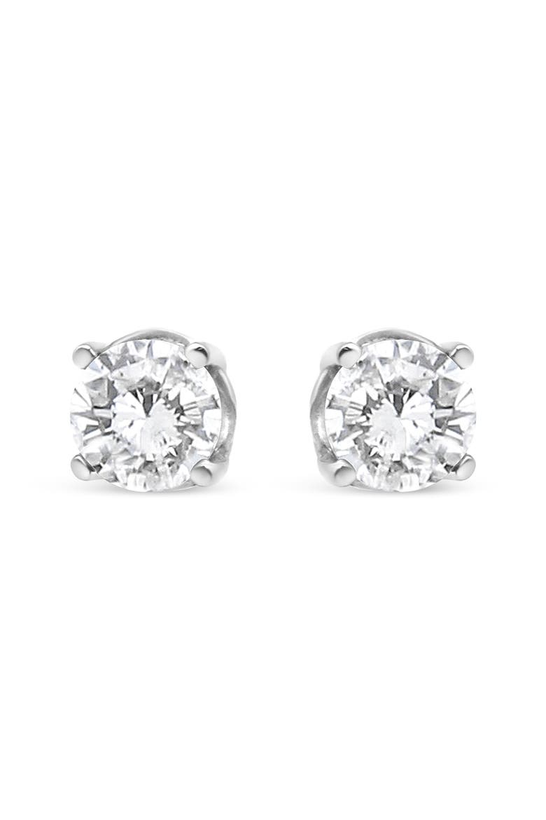14K White Gold 3/4 Cttw Lab Grown Diamond Stud Earrings, Main, color, White