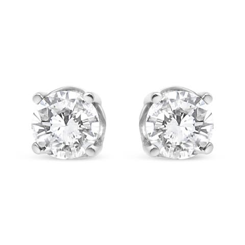 14K White Gold 3/4 Cttw Lab Grown Diamond Stud Earrings