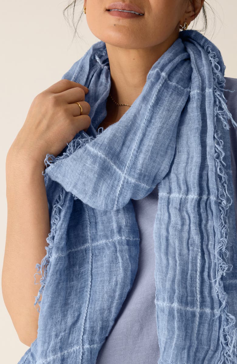 Eileen Fisher Linen & Cotton Scarf, Alternate, color, Haze