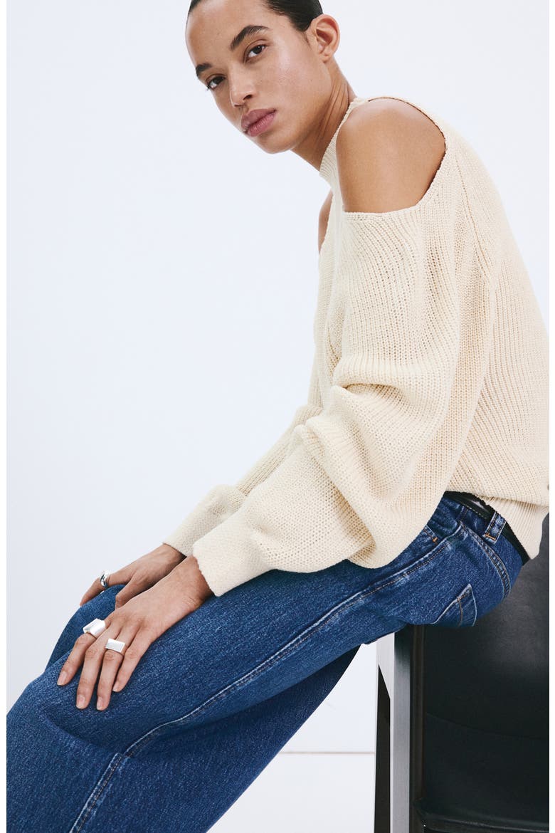 Cold Shoulder Sweater, Alternate, color, ECRU