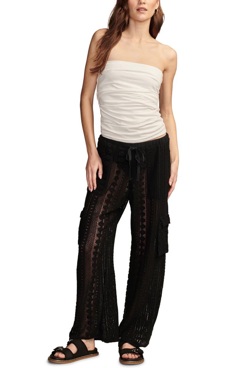Lucky Brand Openwork Lace Drawstring Cargo Pants, Alternate, color, 