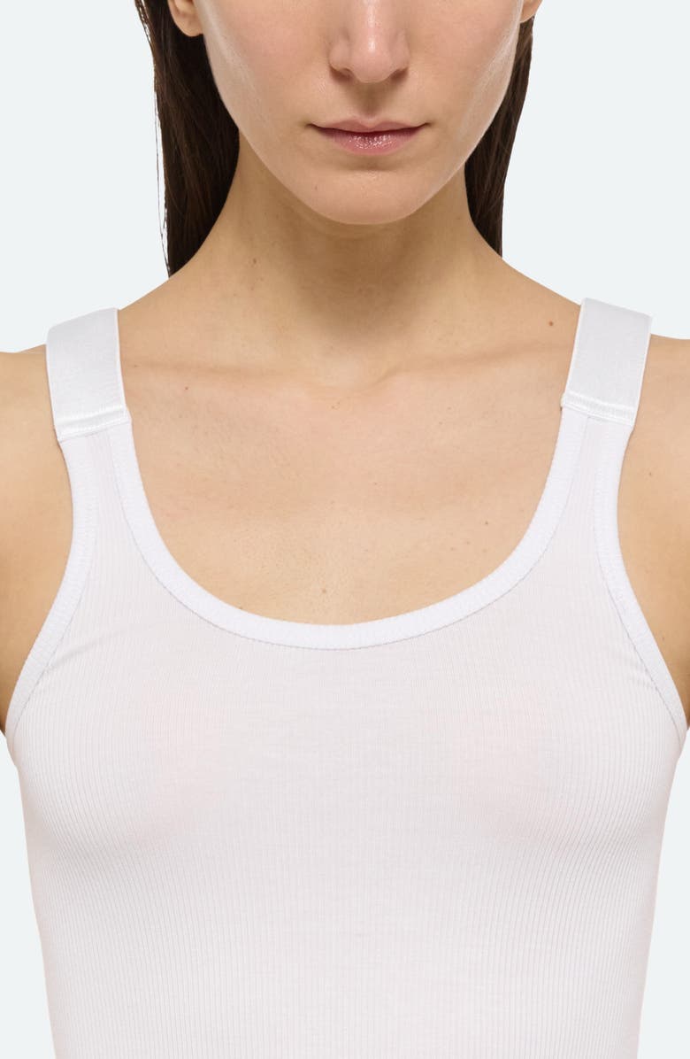 Helmut Lang Scoop Neck Rib Tank, Alternate, color, White - 100