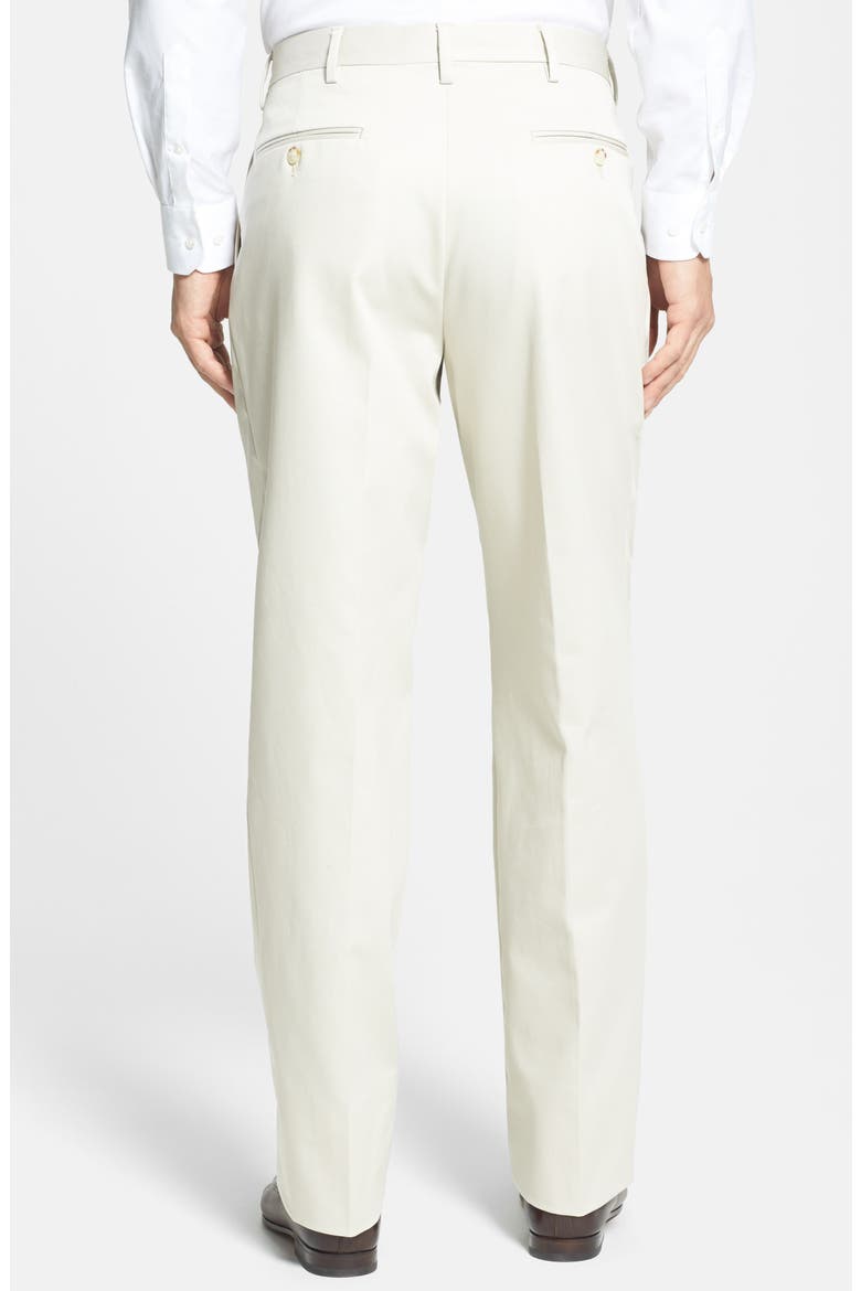 Pleated Classic Fit Cotton Dress Pants, Alternate, color, STONE