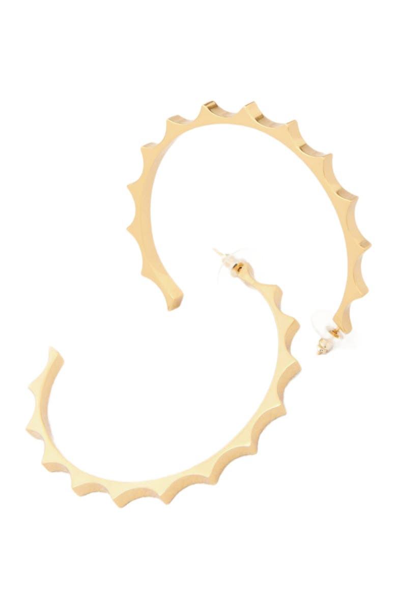 maje Gold tapered metal hoop earrings, Alternate, color, Gold