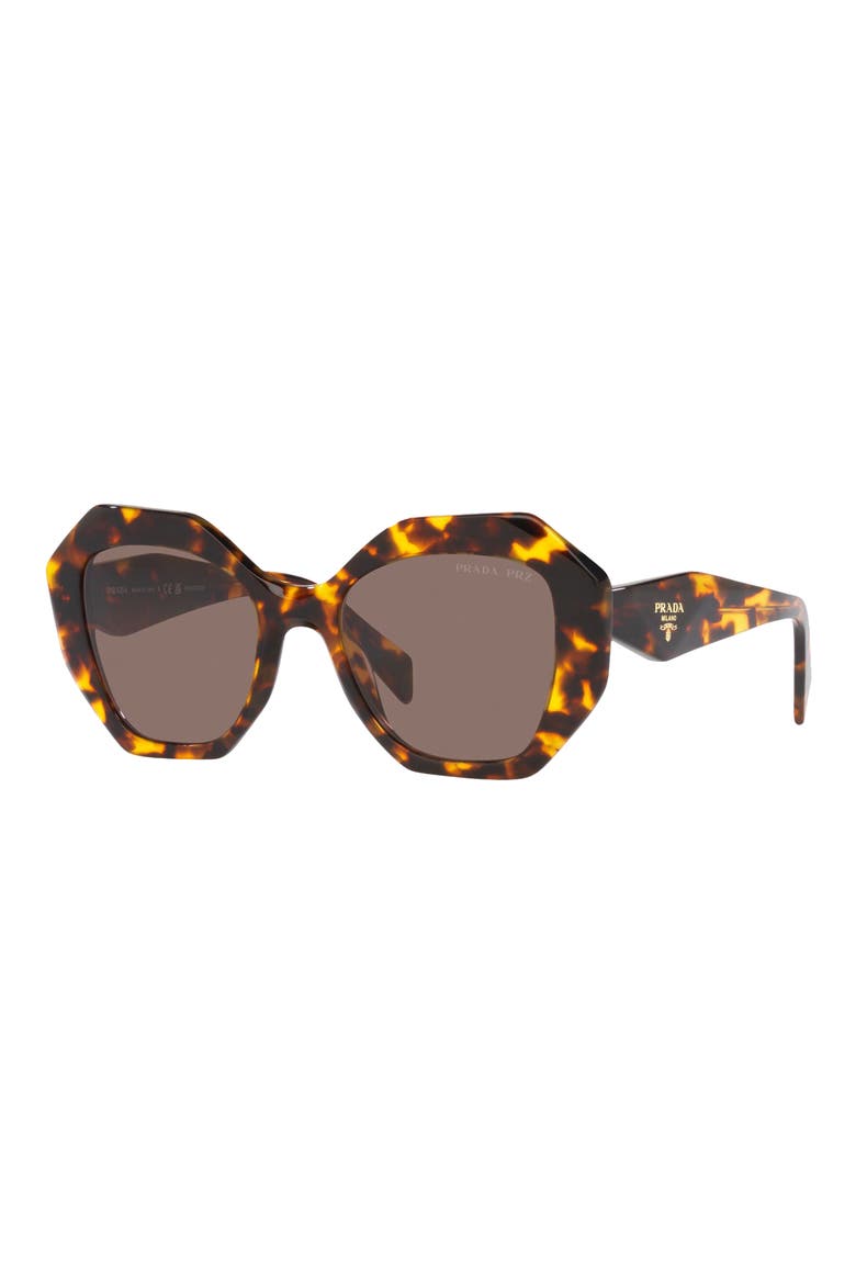53mm Polarized Irregular Sunglasses, Alternate, color, TORTOISE