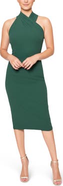 RACHEL Rachel Roy Harland Crossover Halter Midi Dress