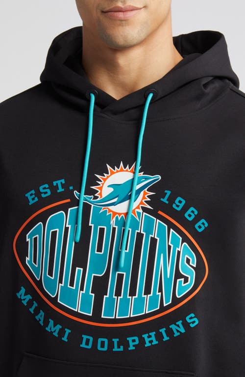 Hugo Boss Boss X Nfl Touchback Graphic Hoodie In Miami Dolphins Black