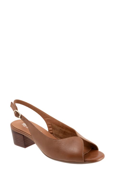 ●LITO● Dofman slingback sandals - Brown Tzippora - Strappy Slingback Leather Sandal - Brown