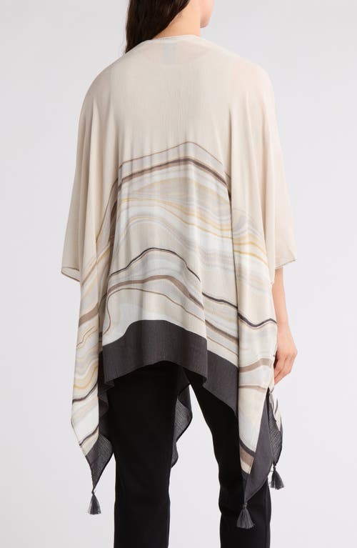 Vince Camuto Wave Stripe Ruana In Light Neutral