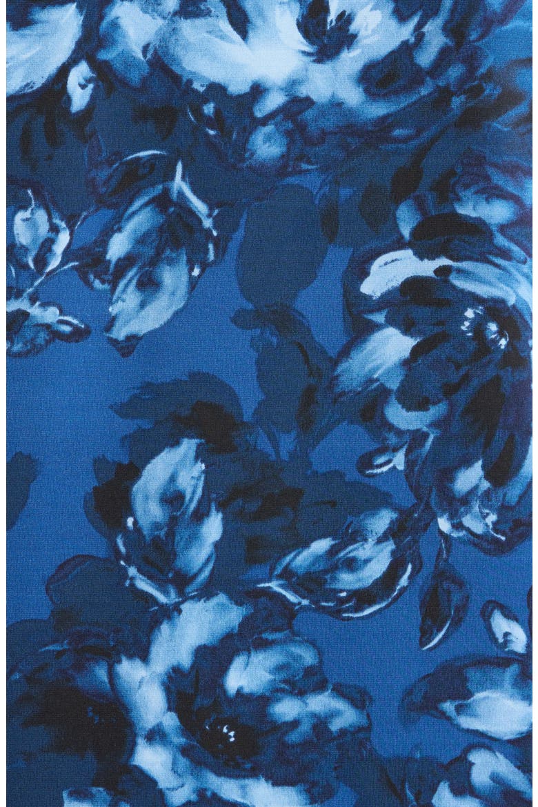 Floral Print Ruffle Sleeve Top, Alternate, color, BLUE NIGHT MULTI