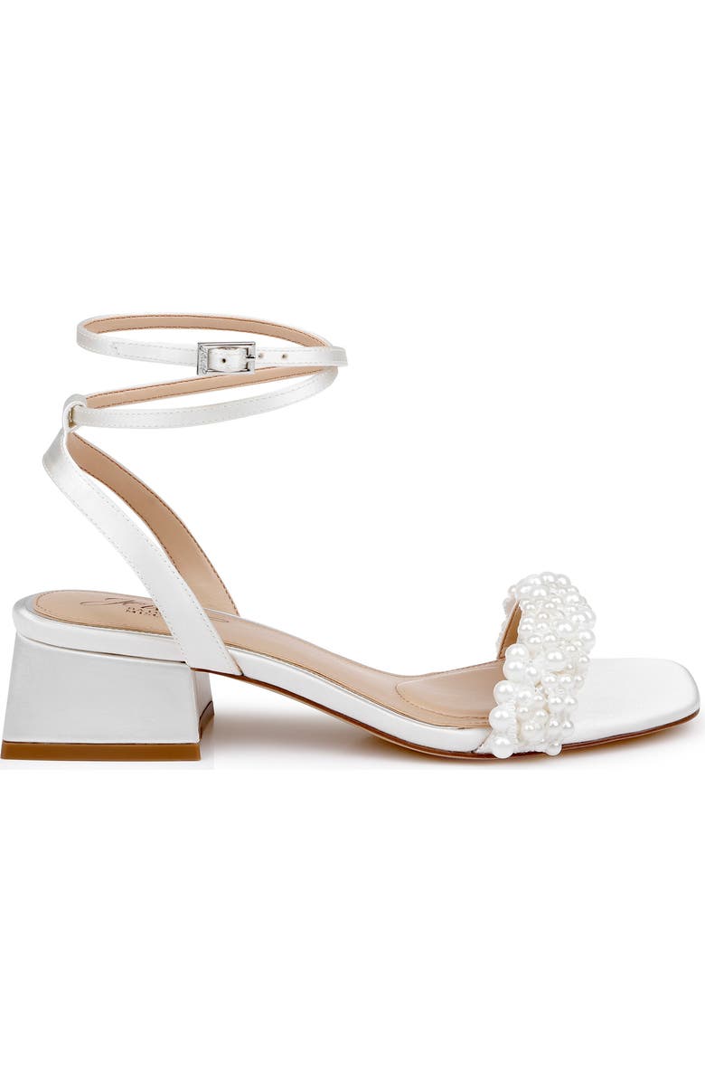Jewel Badgley Mischka Payton Ankle Strap Sandal, Alternate, color, Ivory Satin