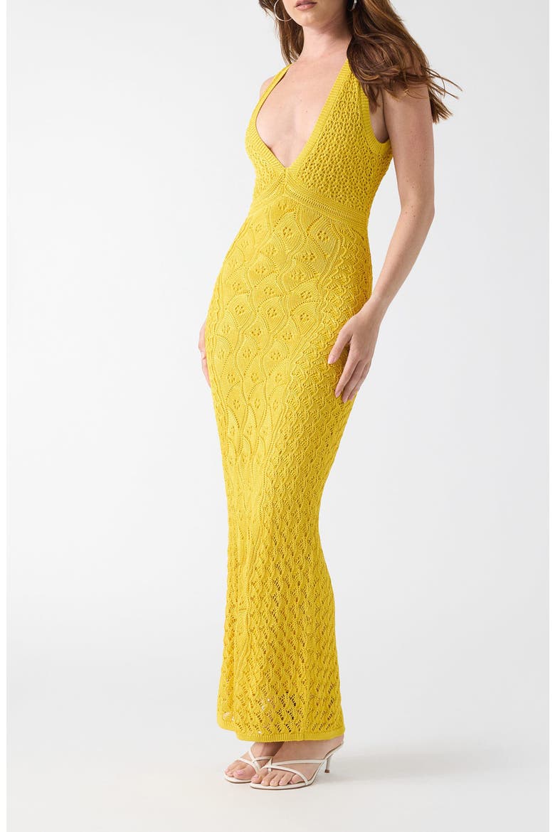 Ellie Pointelle Knit Maxi Dress, Alternate, color, MEDIUM YELLOW
