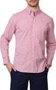 TailorByrd Micro Gingham Stretch Cotton Button-Up Shirt