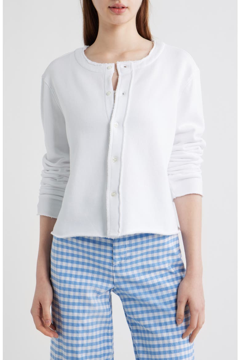 Jackie Shrunken Cardigan, Alternate, color, WHITE