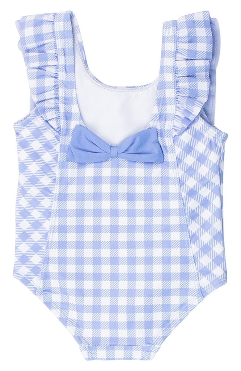 RuffleButts Periwinkle Blue Gingham One-Piece Swimsuit, Alternate, color, Blue