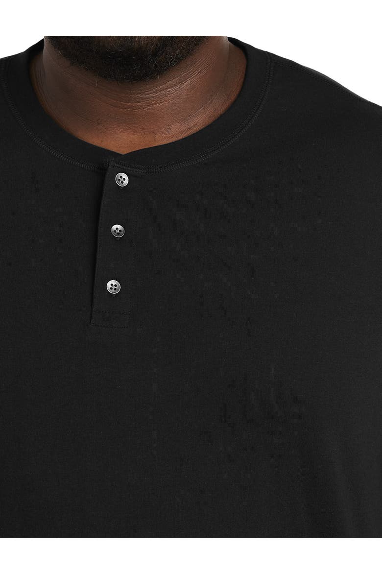 Big & Tall Wicking Long-Sleeve Henley Shirt, Alternate, color, BLACK