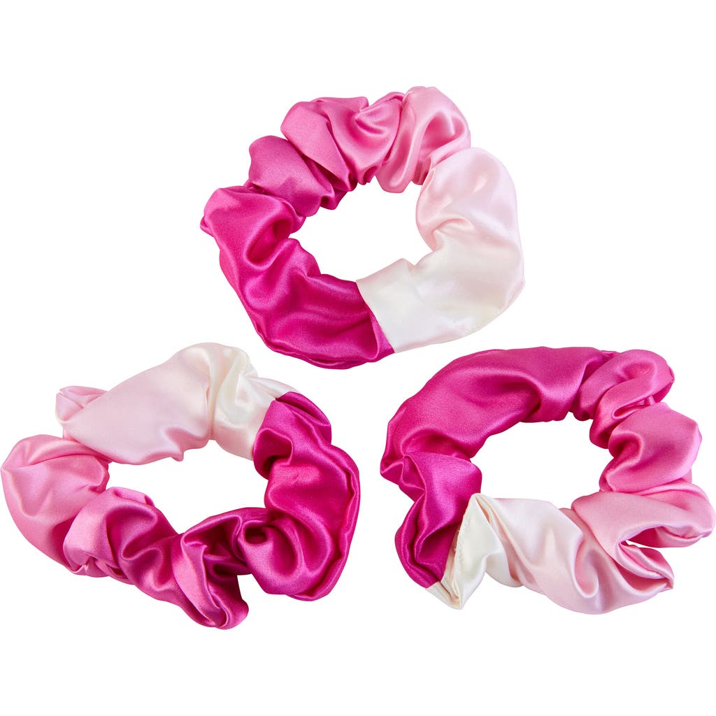 BLISSY 3-Pack Silk Scrunchies in Pink Ombre  product