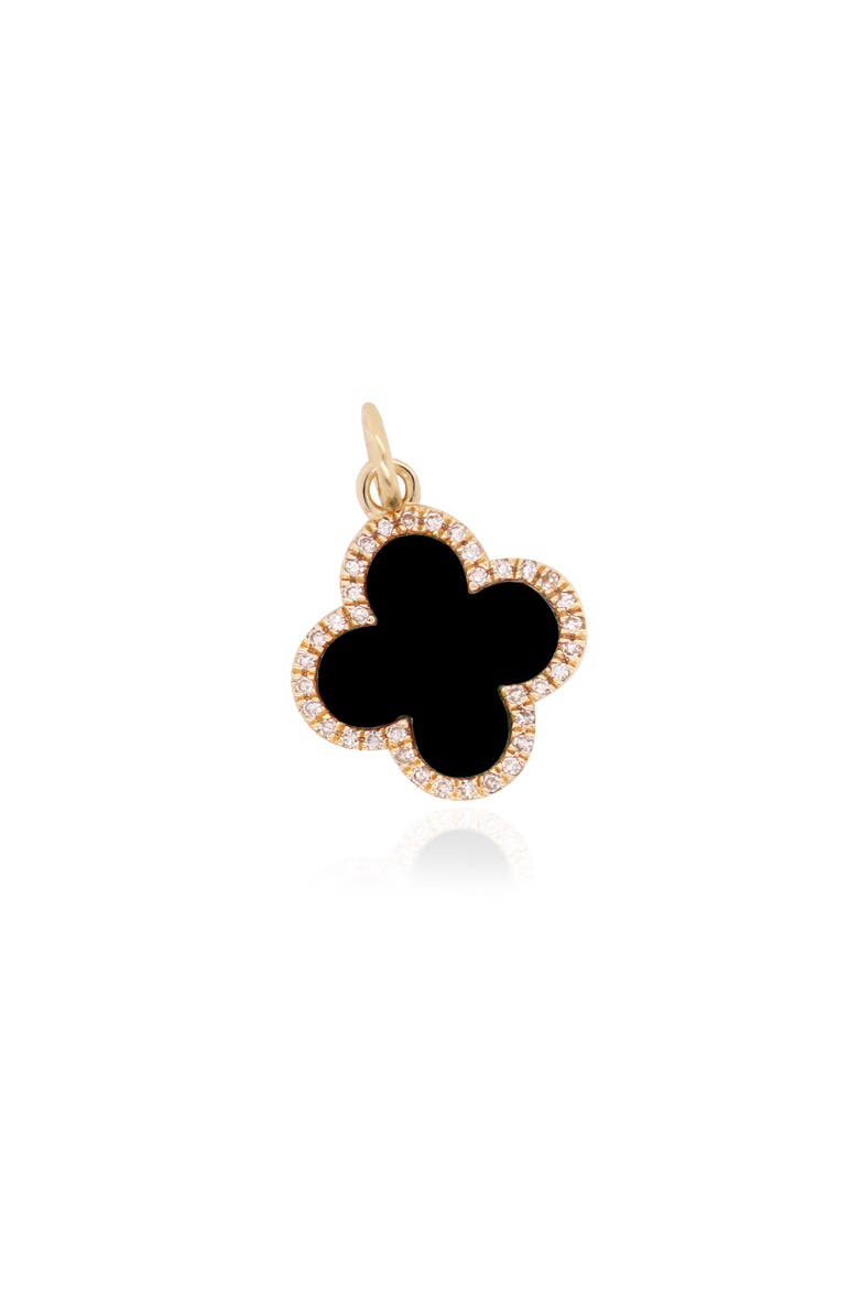 Onyx Diamond Clover Charm, Main, color, Onyx
