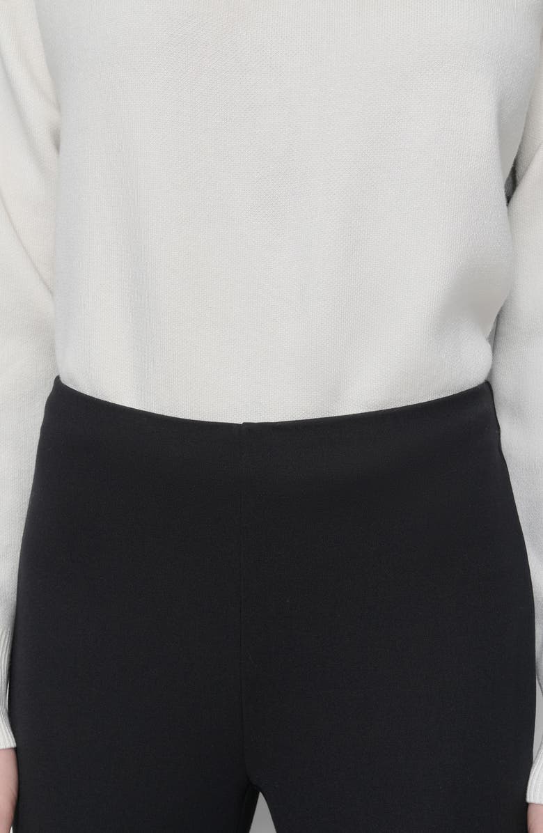 DKNY Exposed Zip Hem Ponte Pants, Alternate, color, Black