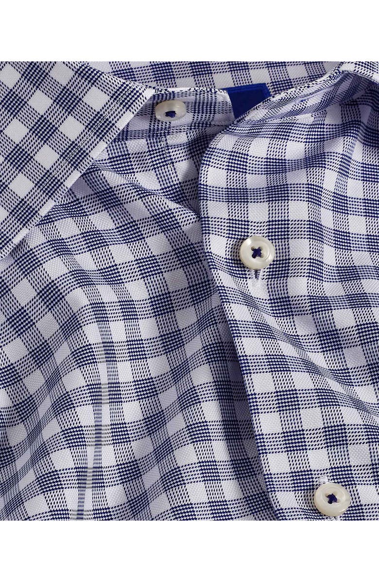 David Donahue Trim Fit Check Cotton Dress Shirt, Alternate, color, Navy/ White
