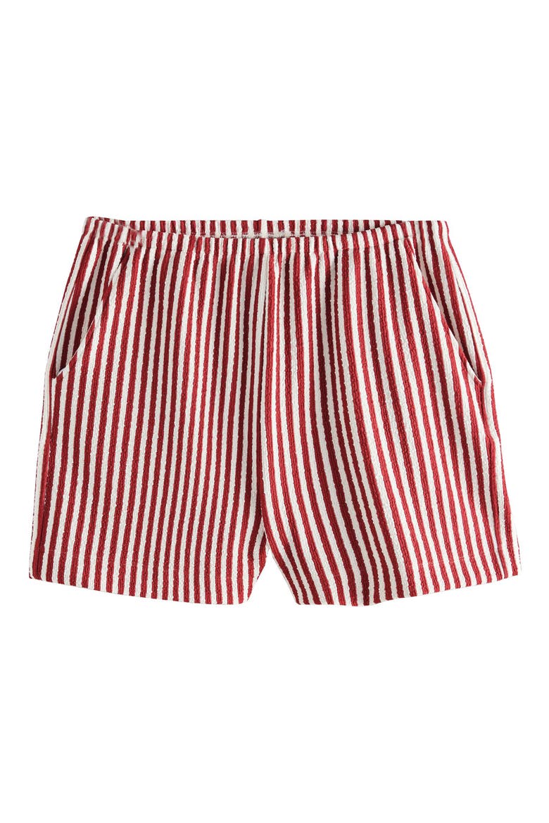 Stripe French Terry Shorts, Main, color, RED