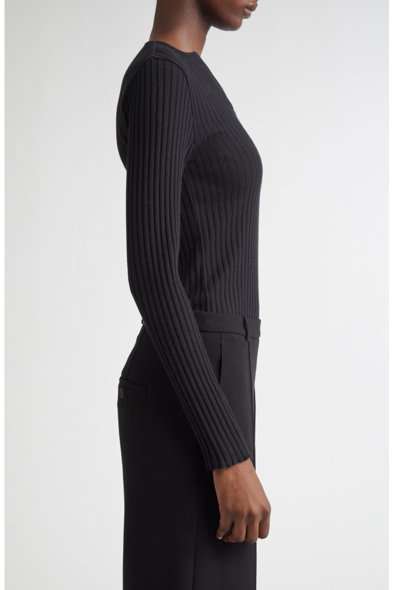 Long Sleeve Rib Henley, Alternate, color, BLACK