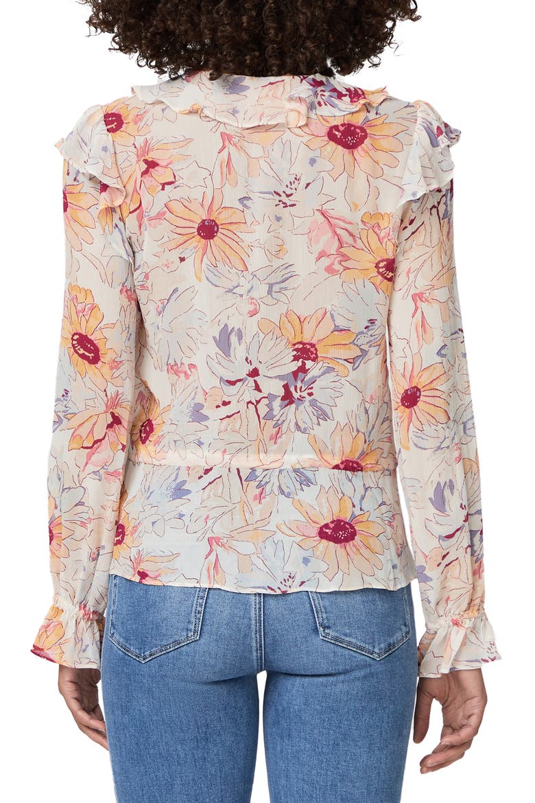 Dorit Floral Silk Peplum Blouse, Alternate, color, CREMMLTI