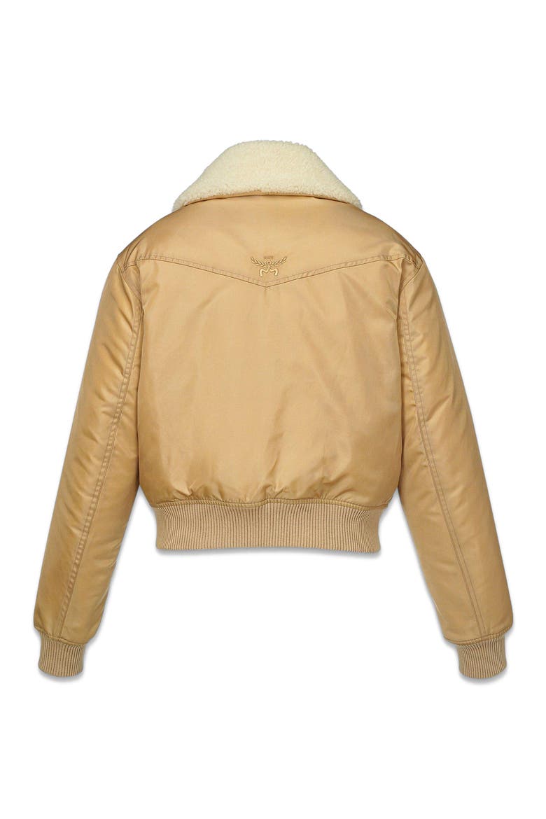 Aviator Jacket in Shearling and ECONYL®, Alternate, color, Beige