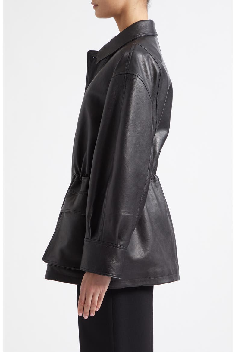 Maeve Vegetal Leather Jacket, Alternate, color, BLACK