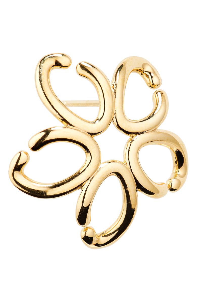 Oscar de la Renta Flower Stud Earrings, Alternate, color, Gold