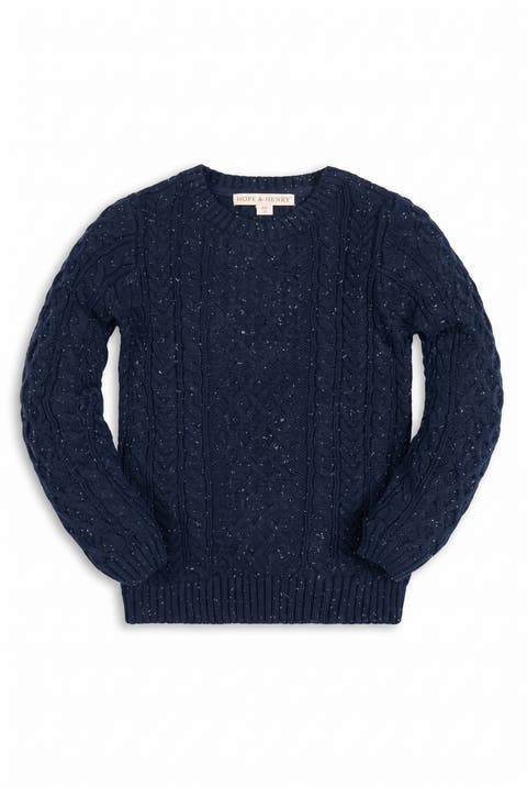 Kids' Organic Cotton Cable Knit Pullover Sweater